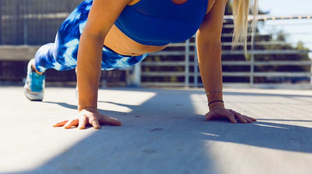 Woman exercising during quarantine