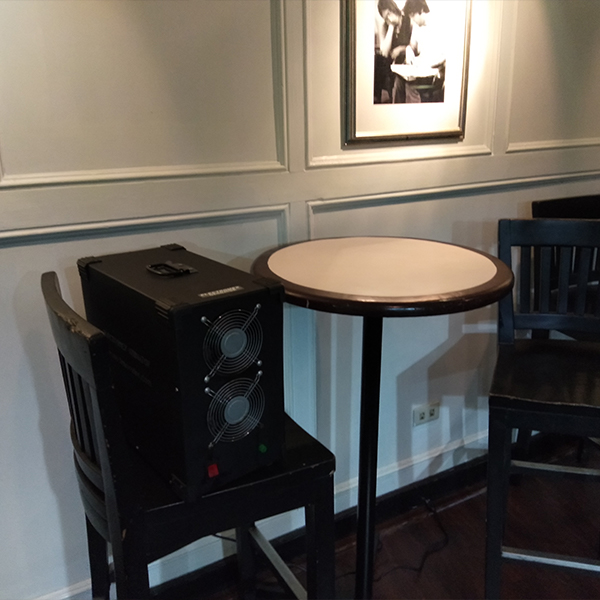 Electromex ozonator sterilization for smoking section