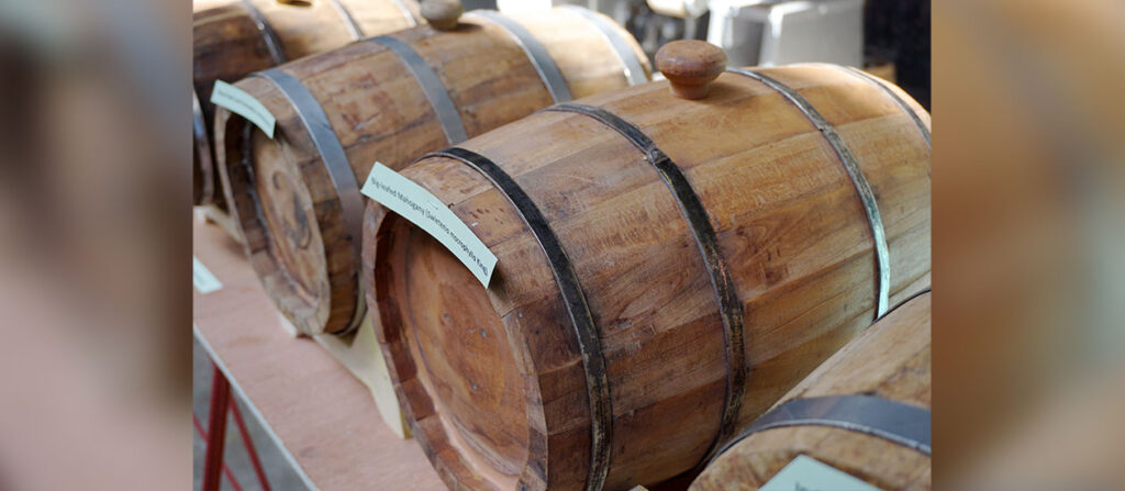 The DOST-FPRDI fruit wine barrels make use of wood from tree plantation species and old, unproductive fruit trees