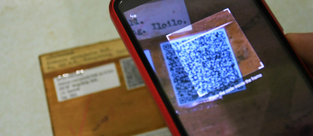 A quick scan of the QR generates information such as the scientific local and family names voucher number place of origin collectors name and sampling date