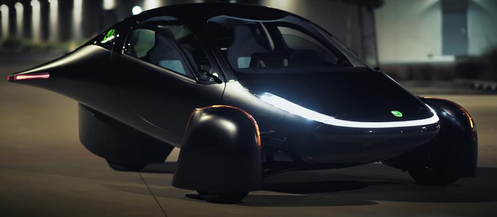 The new aptera, a futuristic car